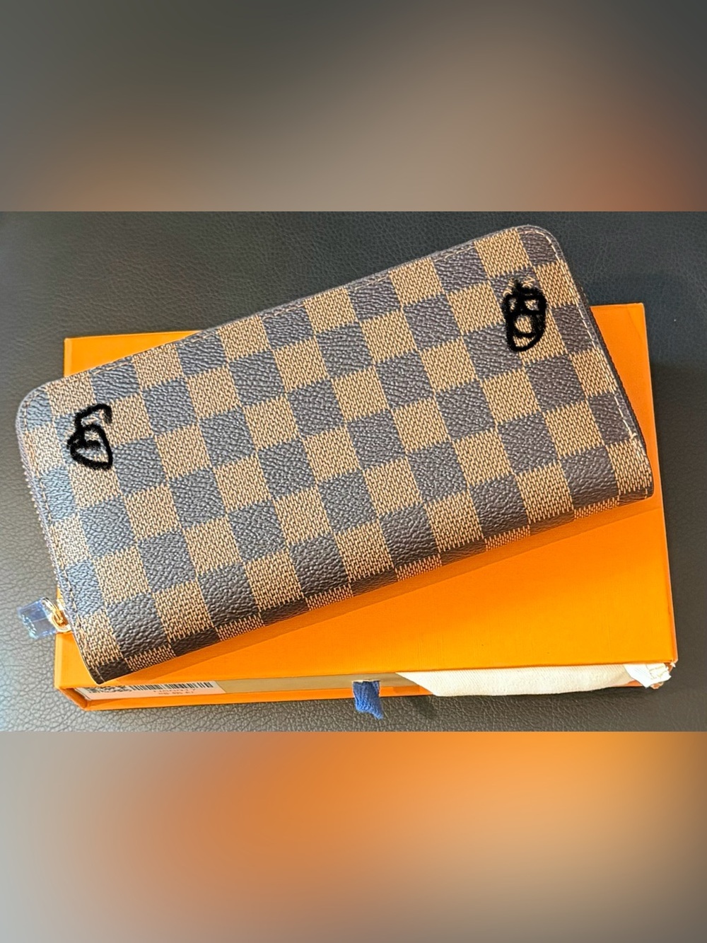 Checkered Brown and Tan Wallet - Brown/Tan